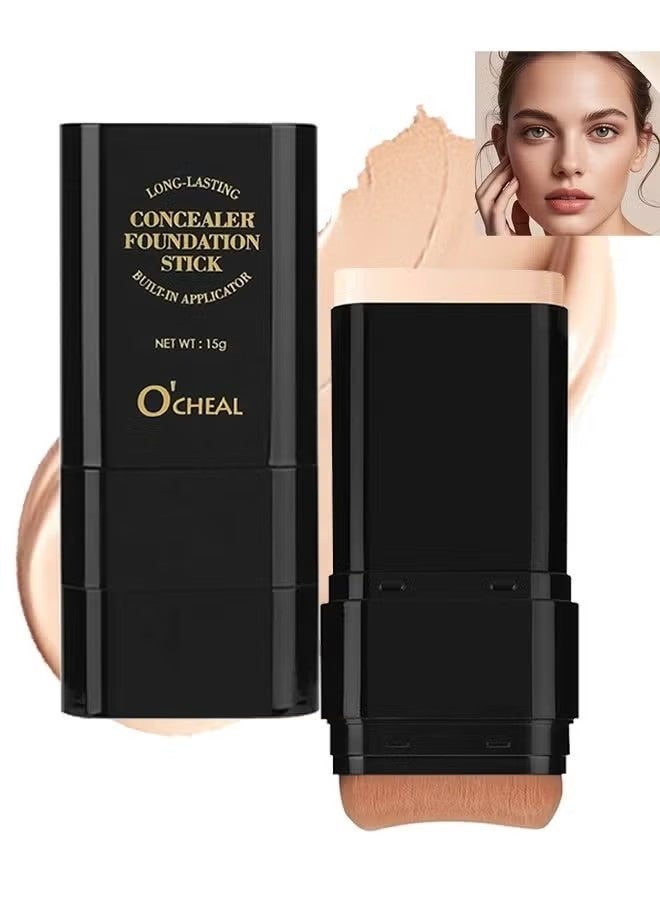 OCHEAL Concealer Foundation Stick ,Long-wear Lightweight Brighten Stick, Blemish Contouring ,Face Concealer Beauty Makeup ,02#NATURE - Image 1
